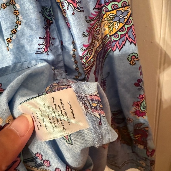 Talbots Paisley Print Long Sleeve Large Blouse - Picture 3 of 4